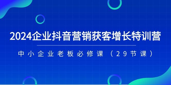 2024企业抖音-营销获客增长特训营，中小企业老板必修课(29节课-梦凌网创