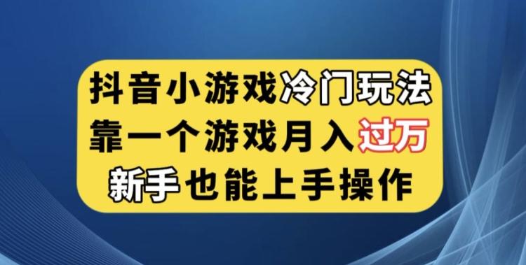 抖音小游戏冷门玩法，靠一个游戏月入过万，新手也能轻松上手【揭秘】-梦凌网创