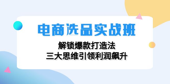 电商选品实战班：解锁爆款打造法，三大思维引领利润飙升-梦凌网创