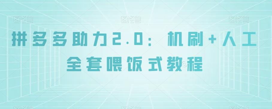 拼多多助力2.0：机刷+人工全套喂饭式教程【揭秘】-梦凌网创