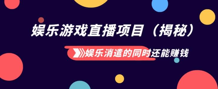娱乐消遣的同时还能赚钱娱乐游戏直播项目（揭秘）-梦凌网创
