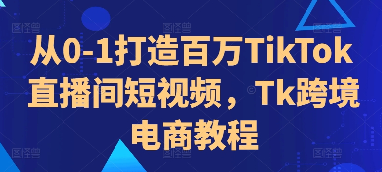 从0-1打造百万TikTok直播间短视频，Tk跨境电商教程-梦凌网创