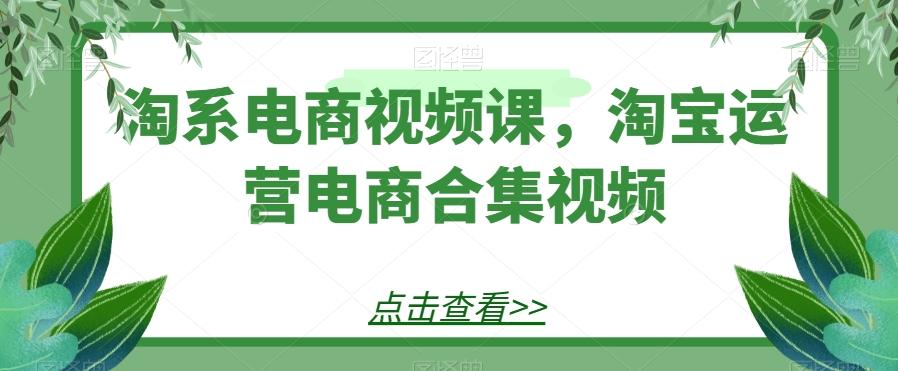 淘系电商视频课，淘宝运营电商合集视频-梦凌网创