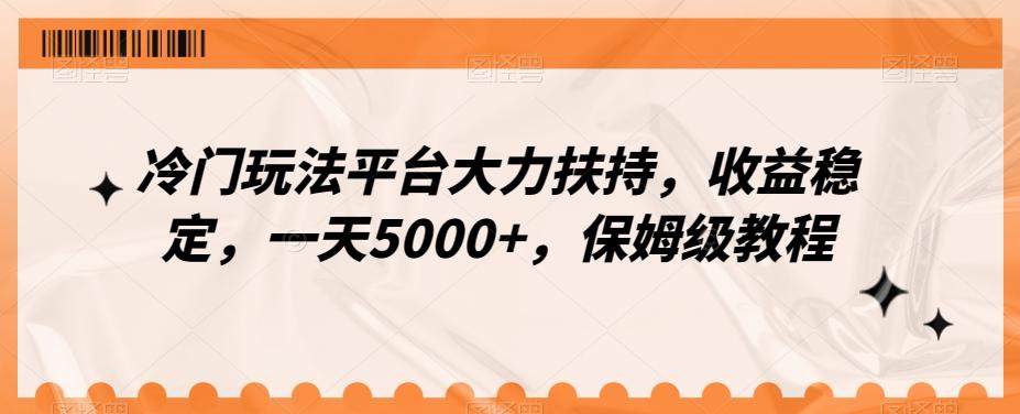 冷门玩法平台大力扶持，收益稳定，一天5000+，保姆级教程（附抖音7天起号法）-梦凌网创