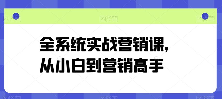 全系统实战营销课，从小白到营销高手-梦凌网创