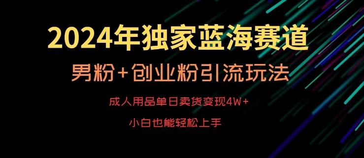 2024年独家蓝海赛道，成人用品单日卖货变现4W+，男粉+创业粉引流玩法，不愁搞不到流量【揭秘】-梦凌网创