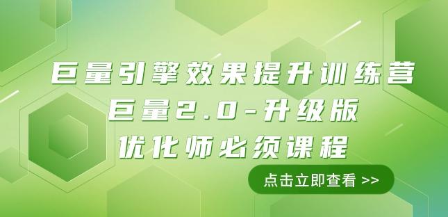 巨量引擎·效果提升训练营：巨量2.0-升级版，优化师必须课程（111节课）-梦凌网创