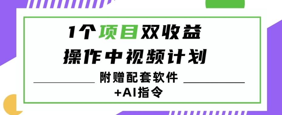 1个项目双收益？操作中视频计划1天最高3100+收益？（附赠配套软件+AI指令）-梦凌网创