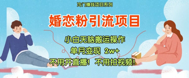 小红书婚恋粉引流，不用开直播，不用拍视频，不用做交付【揭秘】-梦凌网创