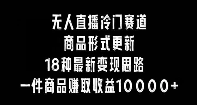 无人直播冷门赛道，商品形式更新，18种变现思路，一件商品赚取收益10000+【揭秘】-梦凌网创