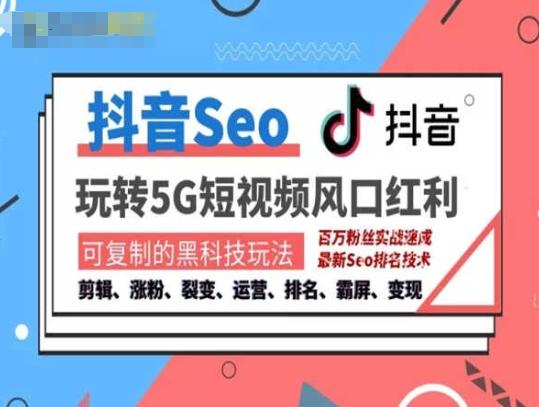 抖音SEO引流培训课程-抓住抖音风口，实现搜索排名，获取精准流量，快速成交变现-梦凌网创