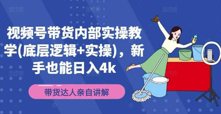 视频号带货内部实操教学(底层逻辑+实操)，新手也能日入4k-梦凌网创