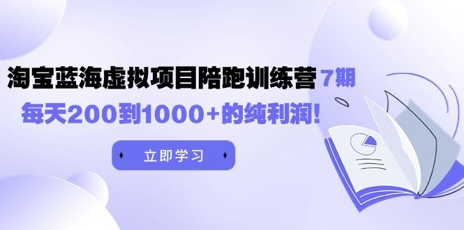 (9541期)黄岛主《淘宝蓝海虚拟项目陪跑训练营7期》每天200到1000+的纯利润-梦凌网创