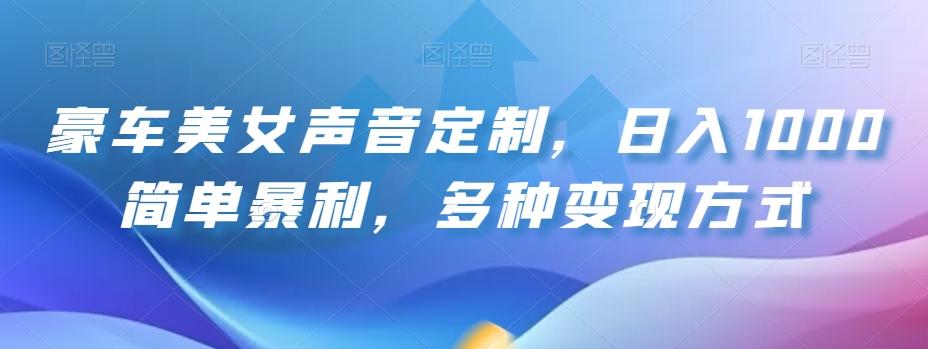 豪车美女声音定制，日入1000简单暴利，多种变现方式-梦凌网创