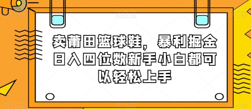 卖莆田篮球鞋，暴利掘金日入四位数新手小白都可以轻松上手【揭秘】-梦凌网创