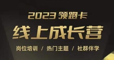 2023领跑卡线上成长营，淘宝运营各岗位培训，直通车、万相台、引力魔方、引流等，帮助突破成长瓶颈-梦凌网创