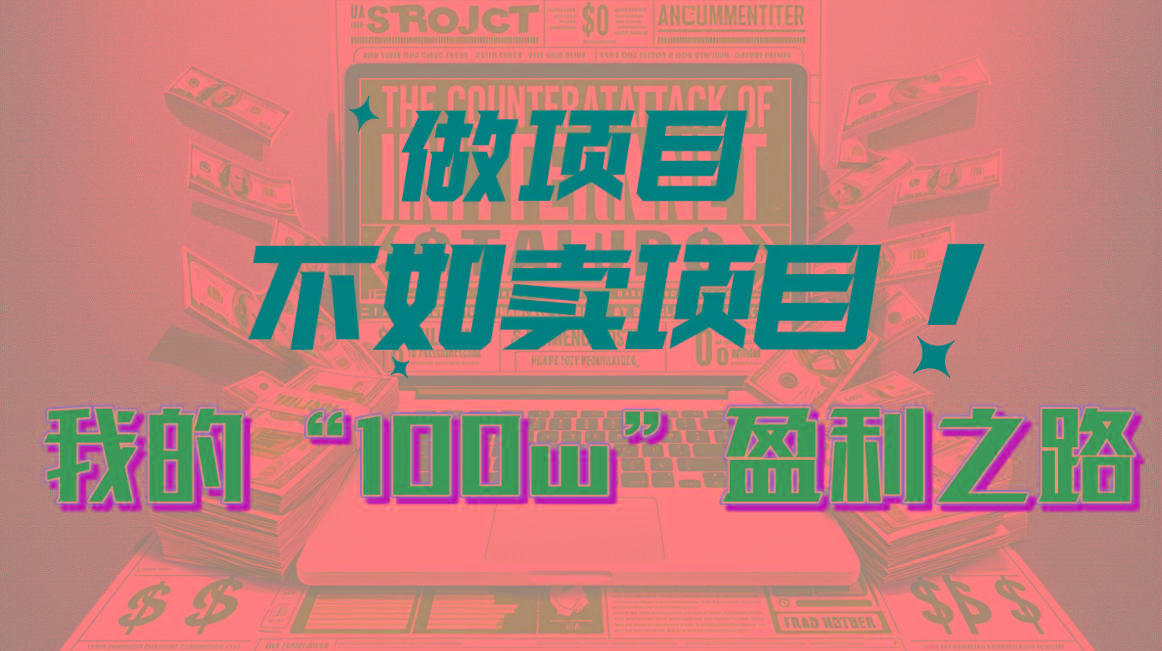为什么做项目不如卖项目？我的100W+盈利之路-梦凌网创