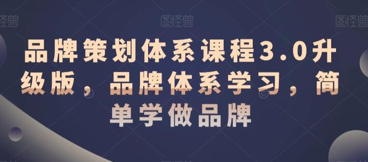 品牌策划体系课程3.0升级版，品牌体系学习，简单学做品牌-梦凌网创