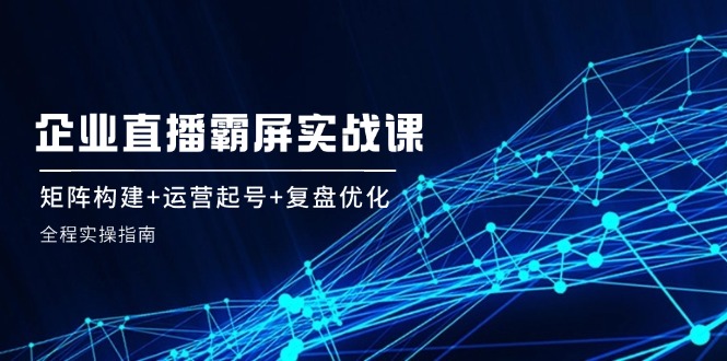 企业直播霸屏实战课：矩阵构建+运营起号+复盘优化，全程实操指南-梦凌网创