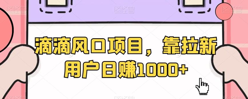 滴滴风口项目，靠拉新用户日赚1000+-薪火元第一资源库