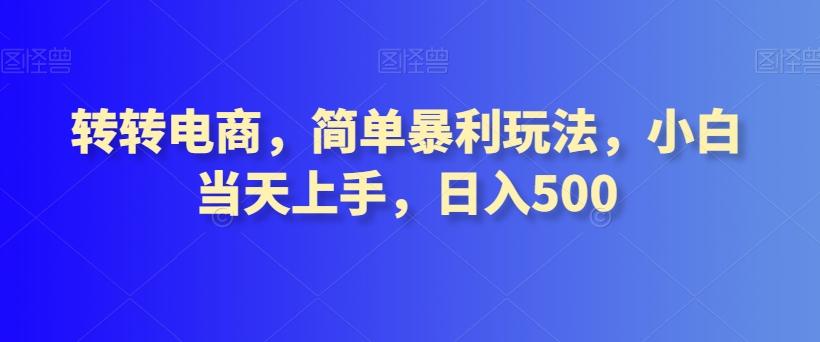 转转电商，简单暴利玩法，小白当天上手，日入500-梦凌网创