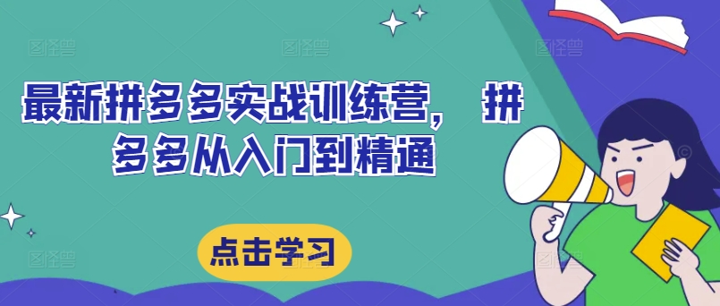 最新拼多多实战训练营， 拼多多从入门到精通-梦凌网创