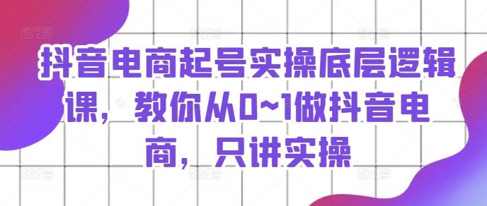 抖音电商起号实操底层逻辑课，教你从0~1做抖音电商，只讲实操-梦凌网创