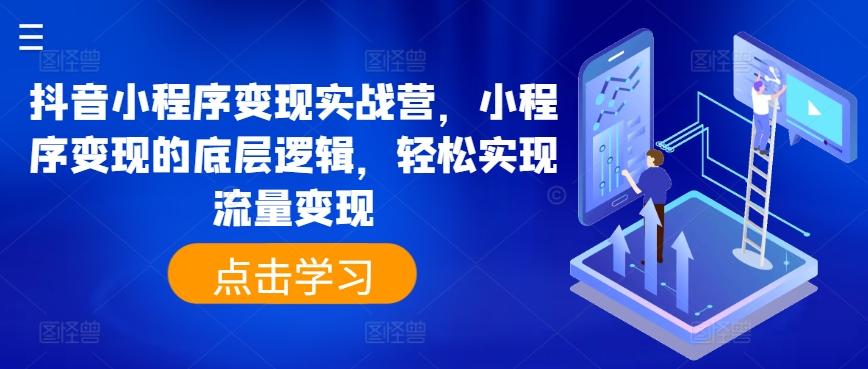 抖音小程序变现实战营，小程序变现的底层逻辑，轻松实现流量变现-梦凌网创