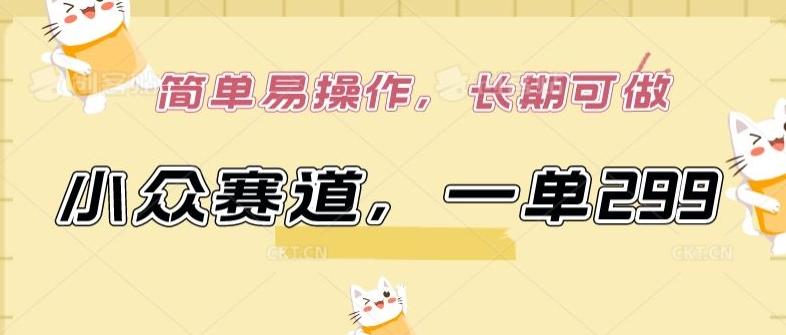 小众赛道，一单299.简单易操作，长期可做【揭秘】-梦凌网创