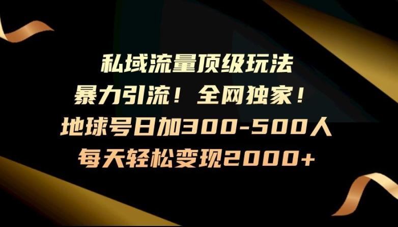 暴力引流，全网独家，地球号日加300-500人，私域流量顶级玩法，每天轻松变现2000+-梦凌网创