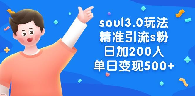 soul3.0玩法精准引流s粉，日加200人单日变现500+-梦凌网创