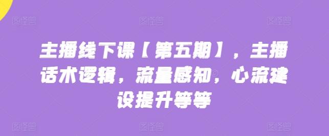 主播线下课【第五期】，主播话术逻辑，流量感知，心流建设提升等等-梦凌网创