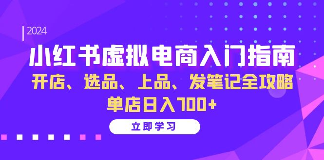 小红书虚拟电商入门指南：开店、选品、上品、发笔记全攻略 单店日入700+-梦凌网创