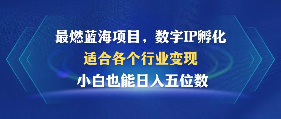 最燃蓝海项目  数字IP孵化  适合各个行业变现  小白也能日入5位数-梦凌网创