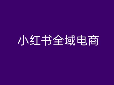 小红书全域电商，小红书电商教程-梦凌网创