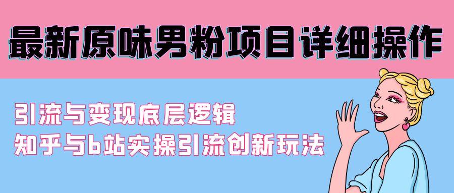 最新原味男粉项目详细操作 引流与变现底层逻辑+知乎与b站实操引流创新玩法-梦凌网创