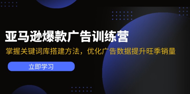 亚马逊爆款广告训练营：掌握关键词库搭建方法，优化广告数据提升旺季销量-梦凌网创