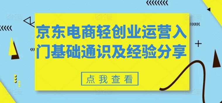京东电商轻创业运营入门基础通识及经验分享-梦凌网创