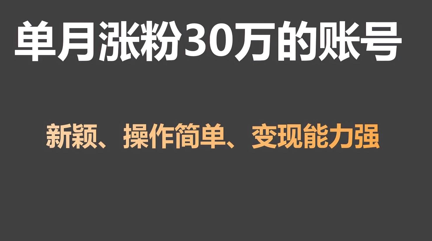 单月涨粉30万，带货收入20W，5分钟就能制作一个视频！-梦凌网创