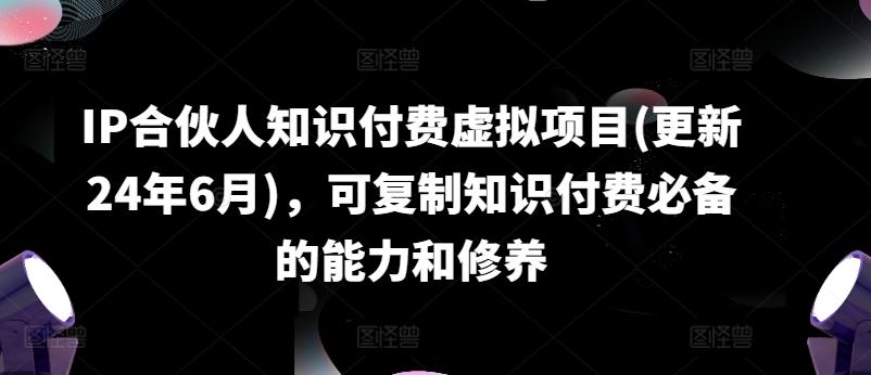 IP合伙人知识付费虚拟项目(更新24年6月)，可复制知识付费必备的能力和修养-梦凌网创