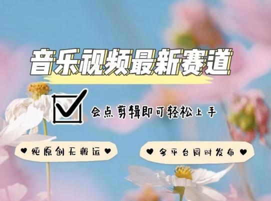 音乐视频赛道最新玩法，纯原创不违规，可所有平台同时发布，会点剪辑即可轻松拿捏【揭秘】-梦凌网创