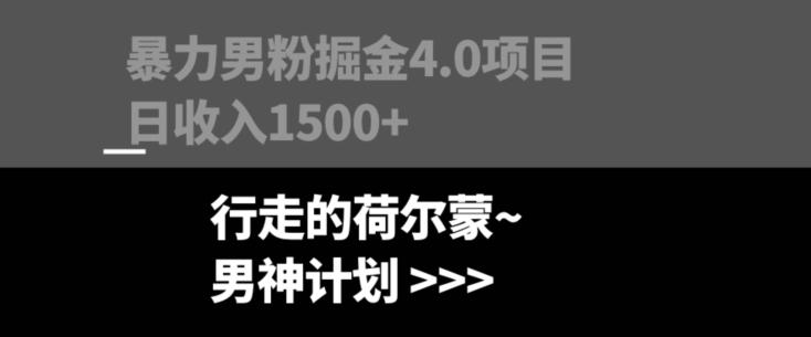 暴力男粉掘金4.0项目不违规不封号无脑复制单人操作日入1000+-薪火元第一资源库