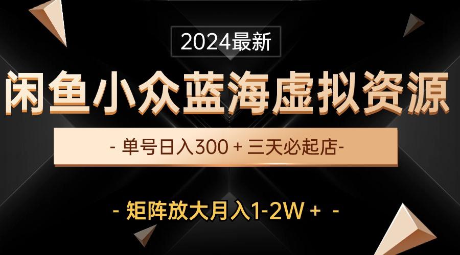 最新闲鱼小众蓝海虚拟资源，单号日入300＋，三天必起店，矩阵放大月入1-2W-梦凌网创