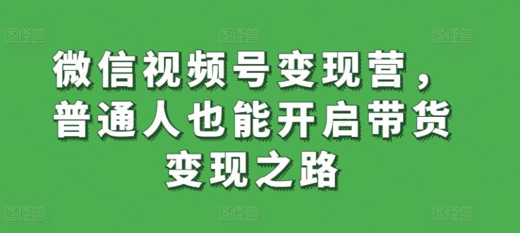 微信视频号变现营，普通人也能开启带货变现之路-梦凌网创