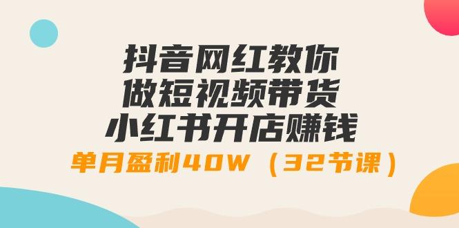 抖音网红教你做短视频带货+小红书开店赚钱，单月盈利40W(32节课)-梦凌网创