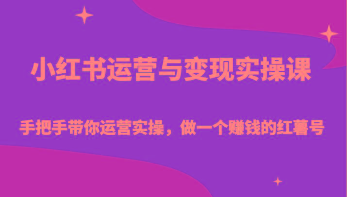 小红书运营与变现实操课-手把手带你运营实操，做一个赚钱的红薯号-梦凌网创