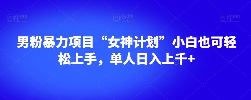 男粉暴力项目“女神计划”小白也可轻松上手，单人日入上千+【揭秘】-梦凌网创