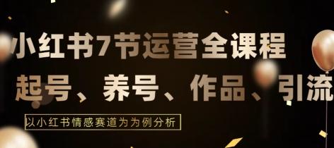 7节小红书运营实战全教程，结合最新情感赛道，打通小红书运营全流程【揭秘】-梦凌网创