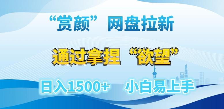 “赏颜”网盘拉新赛道，通过拿捏“欲望”日入1500+，小白易上手【揭秘】-梦凌网创
