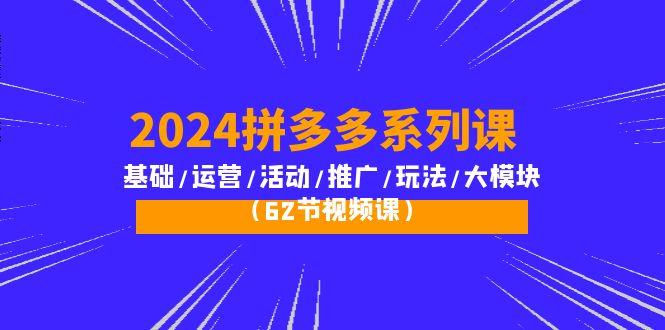 (10019期)2024拼多多系列课：基础/运营/活动/推广/玩法/大模块(62节视频课)-梦凌网创